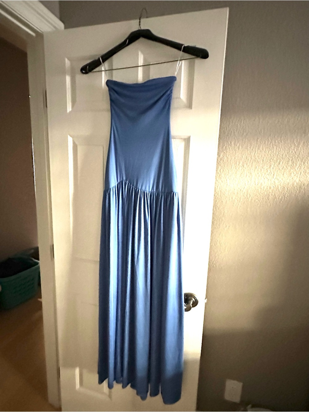 NWT Lucy in the Sky Light Blue Strapless Maxi Dress